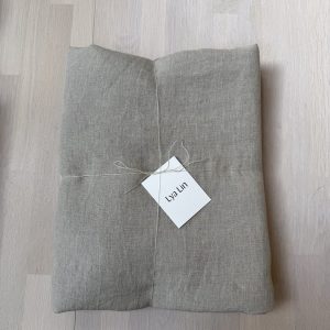 2 underlakan/dukar Natur beige llinnetyg (ca 134×260 cm)