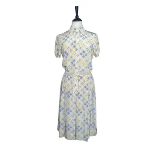 SKJORTKLÄNNING MED STICKADE MUDDAR (XS-S)