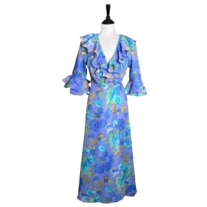 MAXIKLÄNNING MED VOLANGER (S)