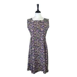 SMÅBLOMMIG KLÄNNING MED SPETS (S-M)