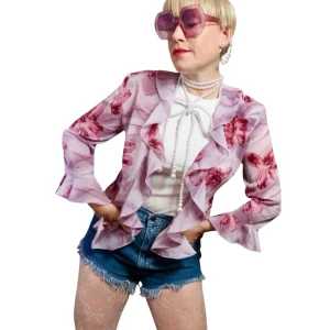 LILA BLUS MED VOLANGER (XS)