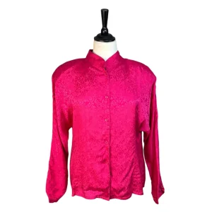 ROSA MÖNSTERVÄVD BLUS (L-XL)