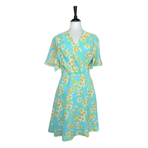 VINTAGEKLÄNNING MED GULA BLOMMOR (L)