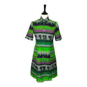 GEOMETRISK SKJORTKLÄNNING (S)